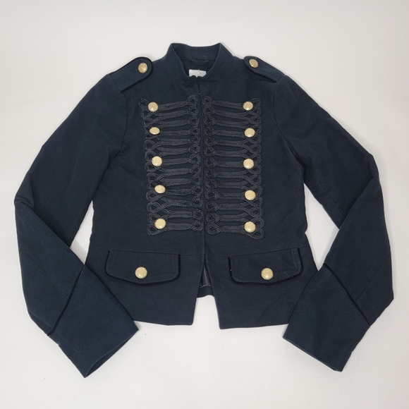 NWT GAP Marching Band Jacket Black Gold Embellished XS Military - Picture 13 of 13